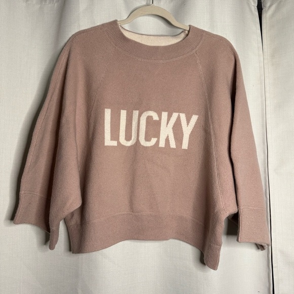 Christian Dior Cashmere Blush and White LUCKY Boxy Sweater 4 - Picture 3 of 8